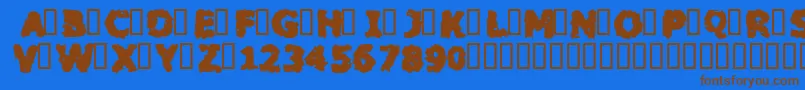 Blacm Font – Brown Fonts on Blue Background