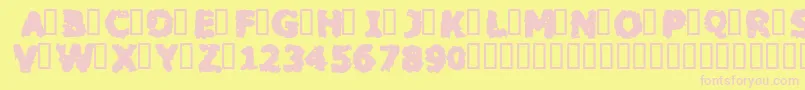 Fonte Blacm – fontes rosa em um fundo amarelo
