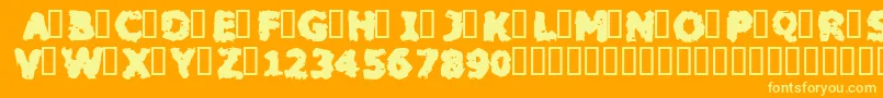 Blacm Font – Yellow Fonts on Orange Background
