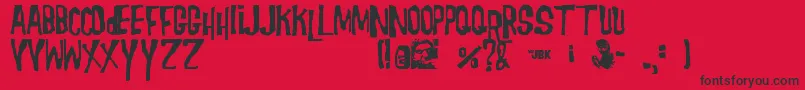 Morgus Font – Black Fonts on Red Background