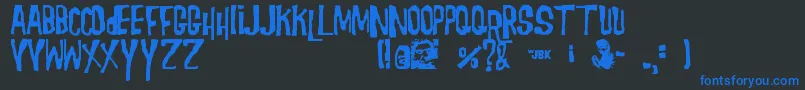 Morgus Font – Blue Fonts on Black Background