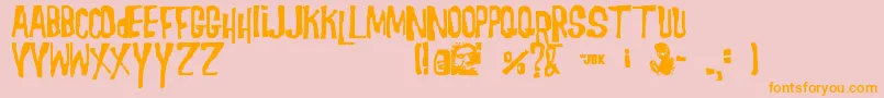 Morgus Font – Orange Fonts on Pink Background
