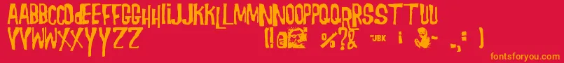 Morgus Font – Orange Fonts on Red Background