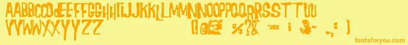 Morgus Font – Orange Fonts on Yellow Background