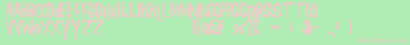 Morgus Font – Pink Fonts on Green Background