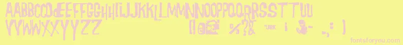 Morgus Font – Pink Fonts on Yellow Background