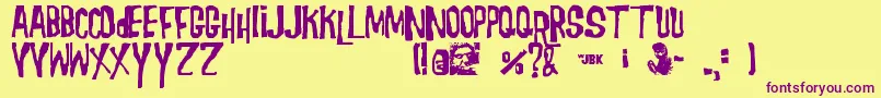 Morgus Font – Purple Fonts on Yellow Background