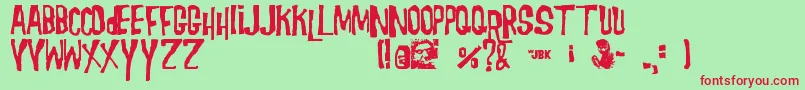 Morgus Font – Red Fonts on Green Background