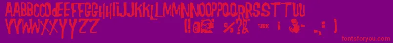 フォントMorgus – 紫の背景に赤い文字