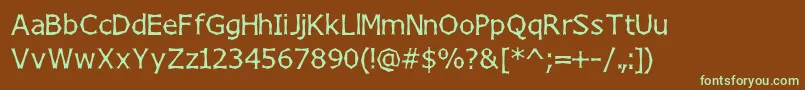 Шрифт ChizzlerNormal – зелёные шрифты на коричневом фоне
