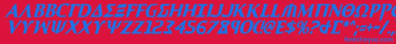 AegisCondensedItalic Font – Blue Fonts on Red Background