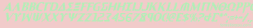 AegisCondensedItalic Font – Green Fonts on Pink Background