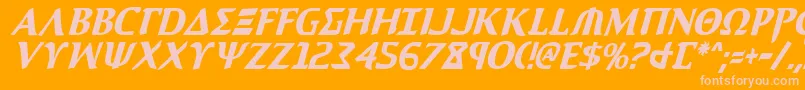 AegisCondensedItalic Font – Pink Fonts on Orange Background