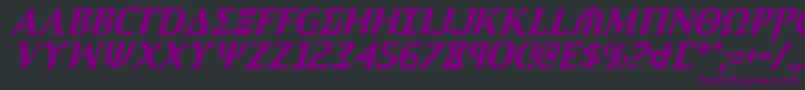 AegisCondensedItalic Font – Purple Fonts on Black Background