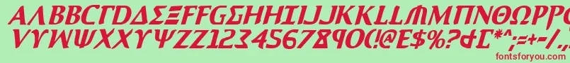 AegisCondensedItalic Font – Red Fonts on Green Background