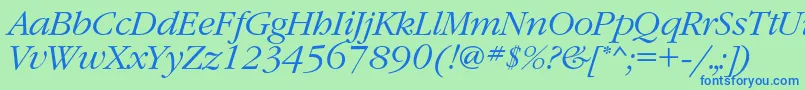 fuente GaramondcLightitalic – Fuentes Azules Sobre Fondo Verde