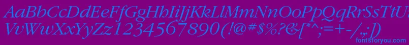 GaramondcLightitalic Font – Blue Fonts on Purple Background