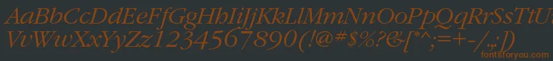GaramondcLightitalic Font – Brown Fonts on Black Background