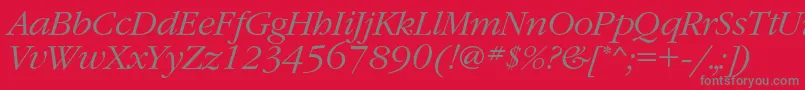 Więcej informacji o czcionce GaramondcLightitalic Czcionka GaramondcLightitalic – szare czcionki na czerwonym tle