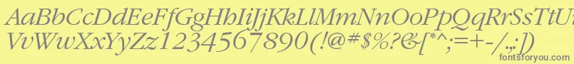 GaramondcLightitalic Font – Gray Fonts on Yellow Background
