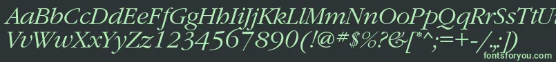 Saiba mais sobre a fonte GaramondcLightitalic Fonte GaramondcLightitalic – fontes verdes em um fundo preto