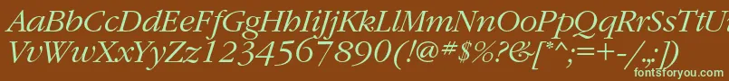 GaramondcLightitalic Font – Green Fonts on Brown Background