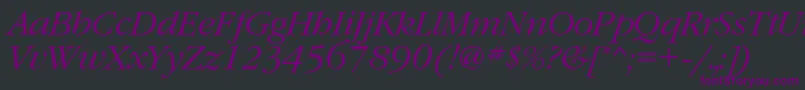 GaramondcLightitalic Font – Purple Fonts on Black Background
