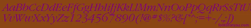 フォントGaramondcLightitalic – 紫色のフォント、茶色の背景