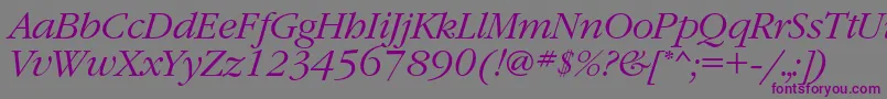 GaramondcLightitalic-fontti – violetit fontit harmaalla taustalla