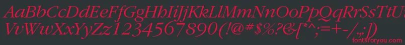 GaramondcLightitalic Font – Red Fonts on Black Background