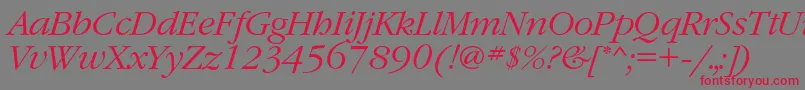GaramondcLightitalic Font – Red Fonts on Gray Background