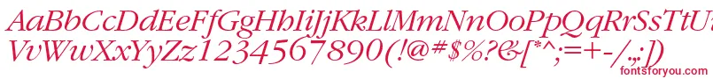 フォントGaramondcLightitalic – 白い背景に赤い文字