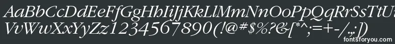 GaramondcLightitalic Font – White Fonts on Black Background