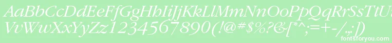 フォントGaramondcLightitalic – 緑の背景に白い文字