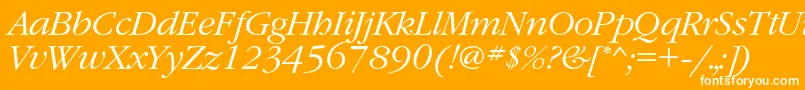 Czcionka GaramondcLightitalic – białe czcionki na pomarańczowym tle