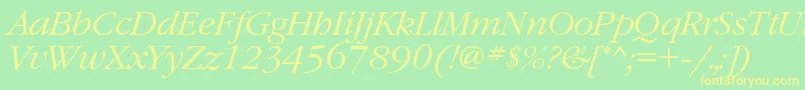 GaramondcLightitalic Font – Yellow Fonts on Green Background