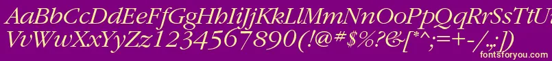 Police GaramondcLightitalic – polices jaunes sur fond violet