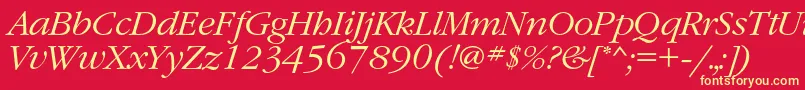 Czcionka GaramondcLightitalic – żółte czcionki na czerwonym tle
