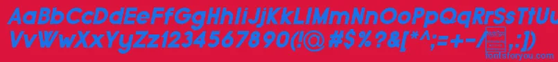 TypoGroteskBlackItalicDemo Font – Blue Fonts on Red Background