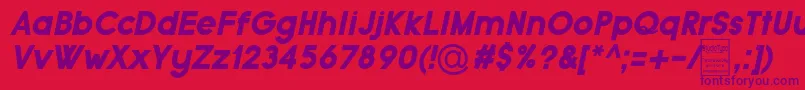 TypoGroteskBlackItalicDemo Font – Purple Fonts on Red Background