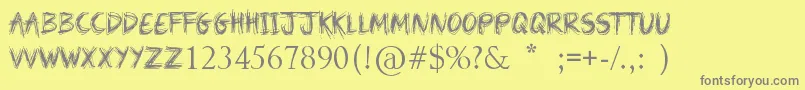 ForbiddenLand Font – Gray Fonts on Yellow Background