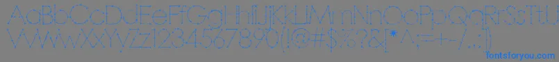 フォントBarbarello – 灰色の背景に青い文字