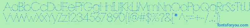 フォントBarbarello – 青い文字は緑の背景です。
