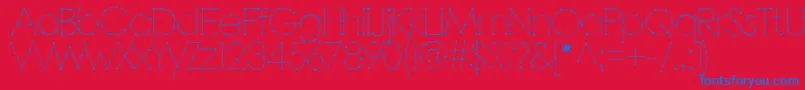 Barbarello-Schriftart – Blaue Schriften auf rotem Hintergrund