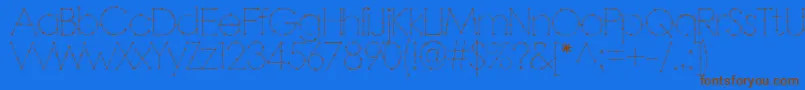 Barbarello-Schriftart – Braune Schriften auf blauem Hintergrund