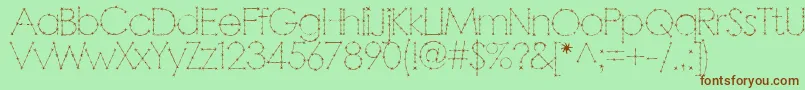 Barbarello-Schriftart – Braune Schriften auf grünem Hintergrund