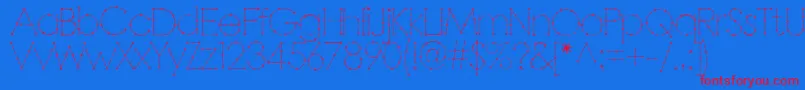 フォントBarbarello – 赤い文字の青い背景