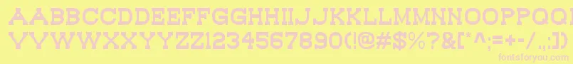 Bouweste Font – Pink Fonts on Yellow Background