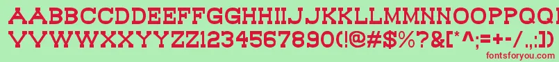 Bouweste Font – Red Fonts on Green Background