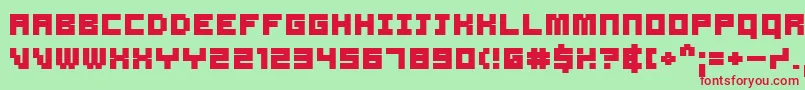 Samsb ffy Font – Red Fonts on Green Background